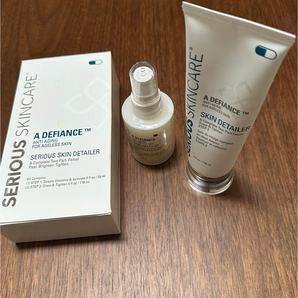 A Defiance Skin Detailer, by Serious Skincare. Two-step system